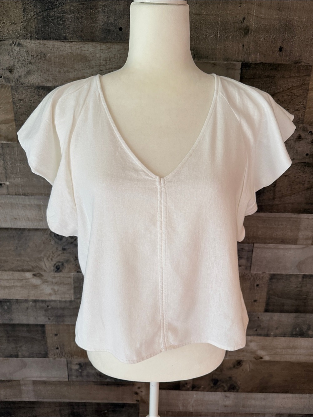 Marc New York Jeans Ruffle Sleeve Top Size M